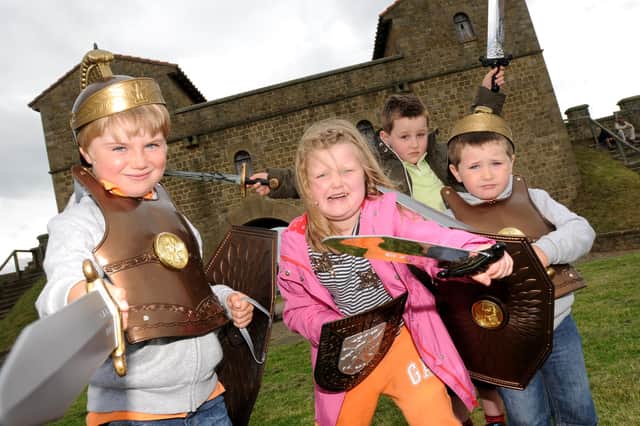 A gladiator battle at Arbeia Roman Fort. Who do you recognise in this photo from seven years ago?