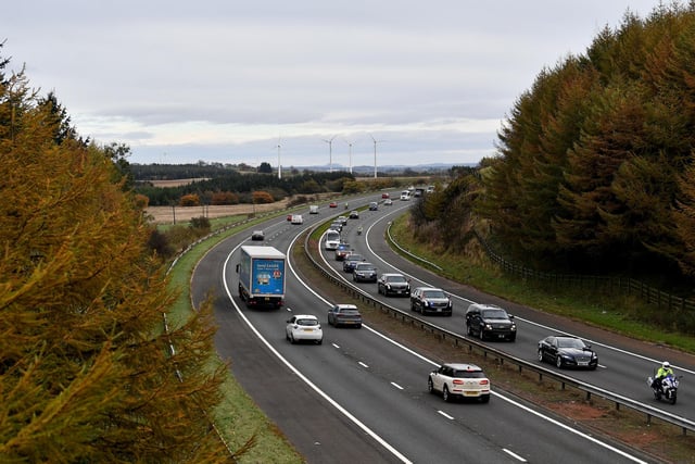 US President Joe Biden's sizeable motorcade made its way to Glasgow along the M8.
