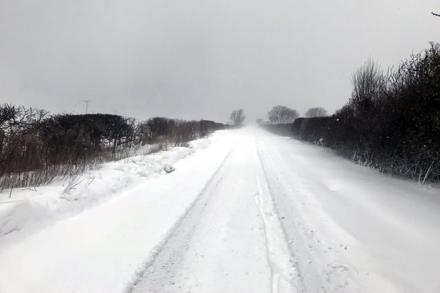 Snow at Boulmer in 2018.