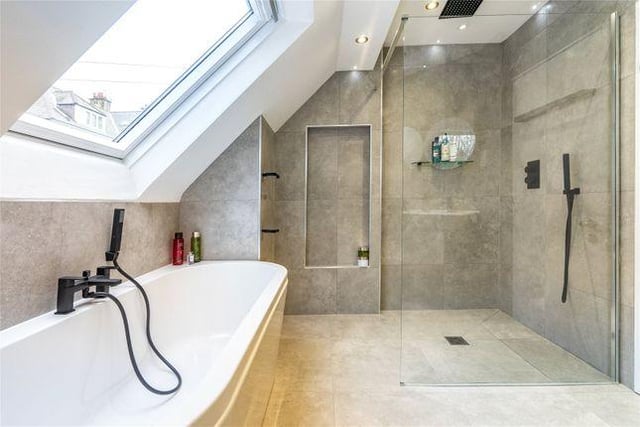 The house features a contemporary bathroom