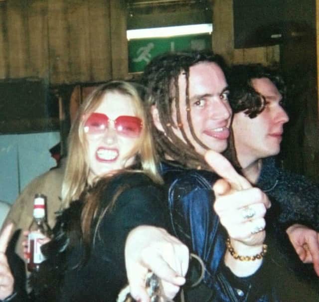 Liz and her friends in the 1990s