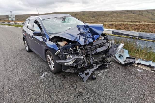 This was the scene on the Snake Pass after a serious crash on September 26. Derbyshire Police attended