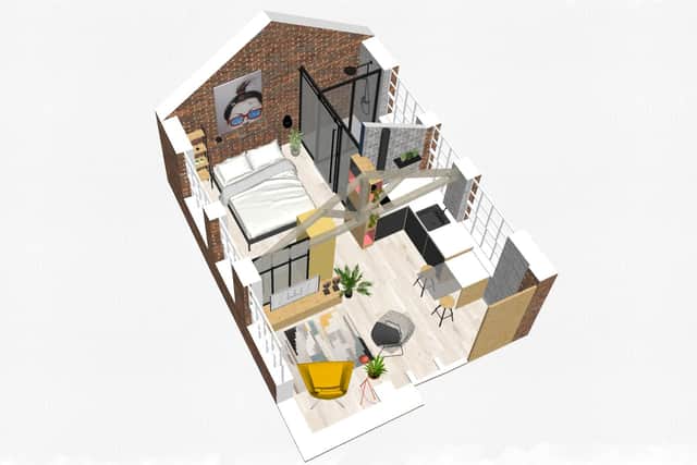 An artist's impression of an apartment at The Workshops in Sheffield. Picture: Southern Grove.
