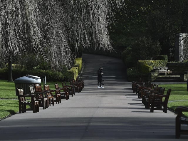 The idyllic Princes Street gardens on a spring morning missing it's usual visitors. Picture: Lisa Ferguson