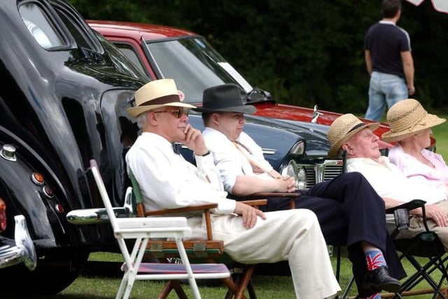 Classic car enthusiasts in Tickhill enjoying the sunshine in 2005.