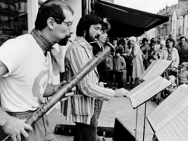 Peebles busking competition, September 1983.