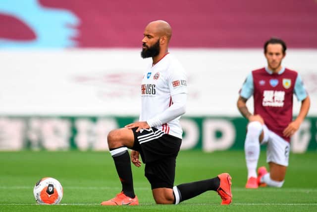 David McGoldrick insigated the 'taking the knee' gesture in support of Black Lives Matter (Photo by PETER POWELL/POOL/AFP via Getty Images)