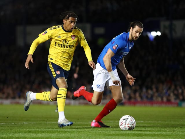 Christian Burgess in action during the first half.