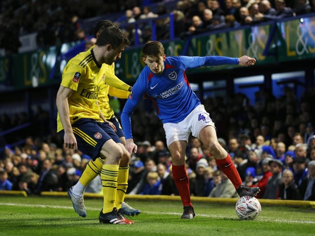 Portsmouth's Steve Seddon in action in the first half.