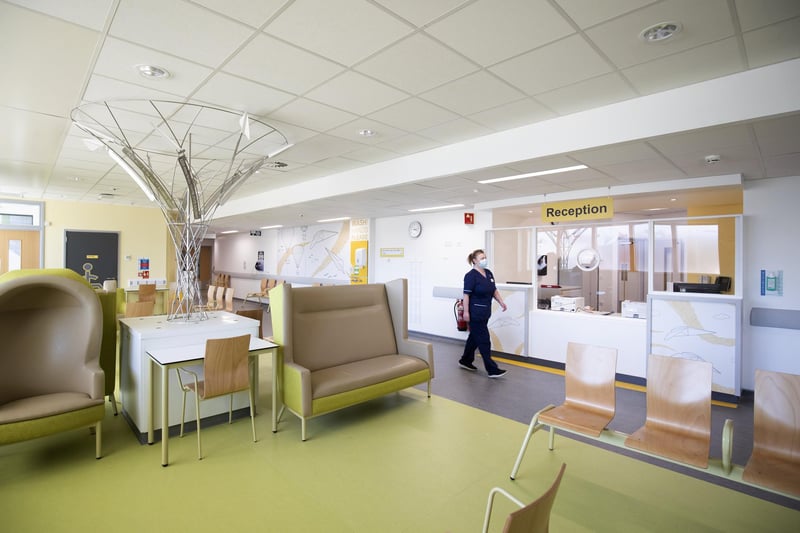 Reception area in the Emergency Department at the new Royal Hospital for Children and Young People Edinburgh.