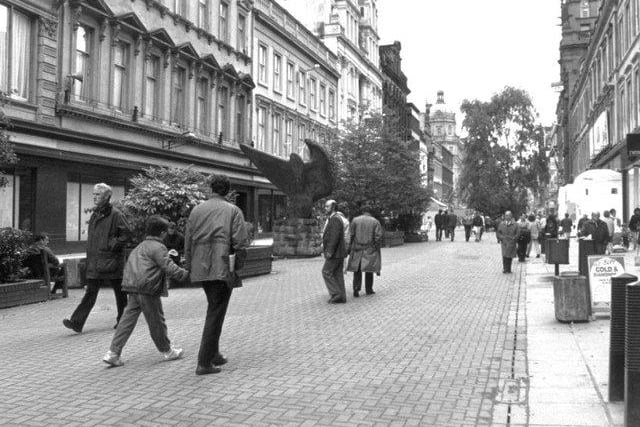 A look up Buchanan Street in 1977 with the street becoming completely pedestrianised the following year. 
