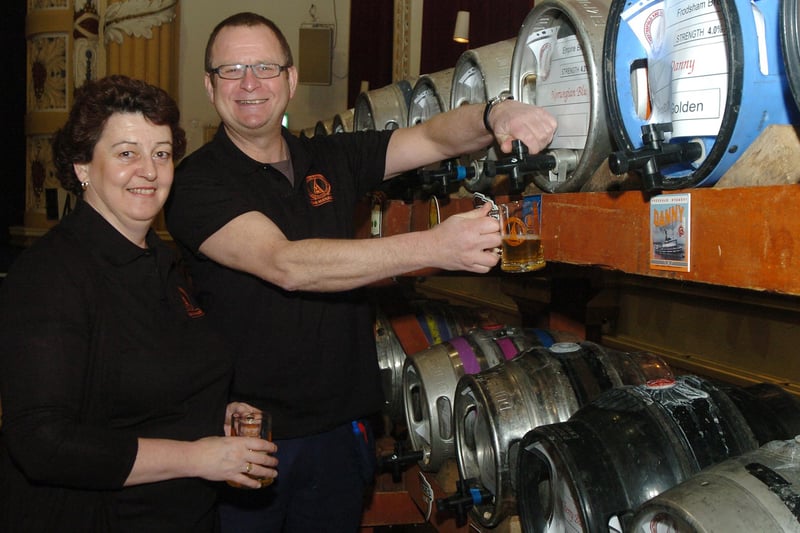 Chesterfield CAMRA secretary John Rodd and his wife Tracey getting ready for the festival.