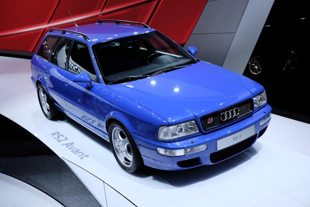 The godfather of fast estates and once the fastest estate car on earth. Audi took a standard 80, added a 311bhp 2.2-litre five-pot turbo, uprated running gear and Porsche brakes. Its 5.4-second sprint to 62mph is still quick today