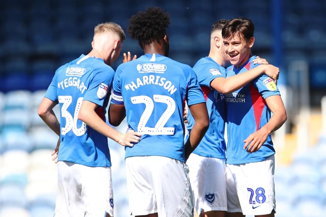 Ellis Harrison bagged a double in this Southern Group B contest. And it was a debut to remember for Josh Flint, who also scored in an entertaining fixture at Fratton Park.