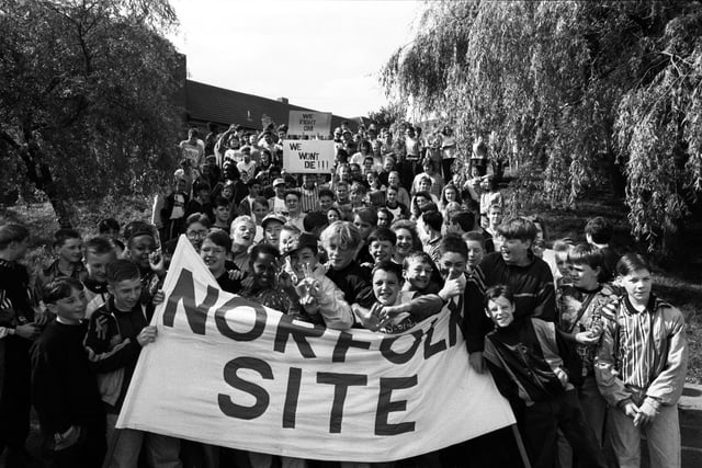 Norfolk Sec School Protest against Closure 10 July  1991
