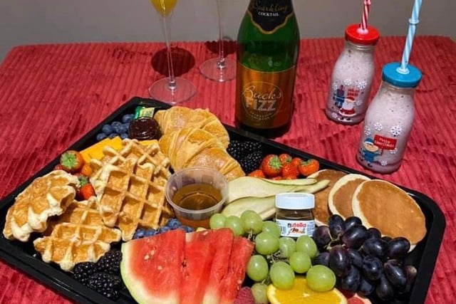 Take the stress out of Christmas morning with this brunch from The Looking Glass. Priced £45, it includes mini waffles and pancake, croissants, cheese, strawberry jam, golden syrup, chocolate spread, fruit, a bottle of Buck's Fizz and two bottles of berry smoothie. You can order to collect on Christmas Eve from Tel: 07765 170705.