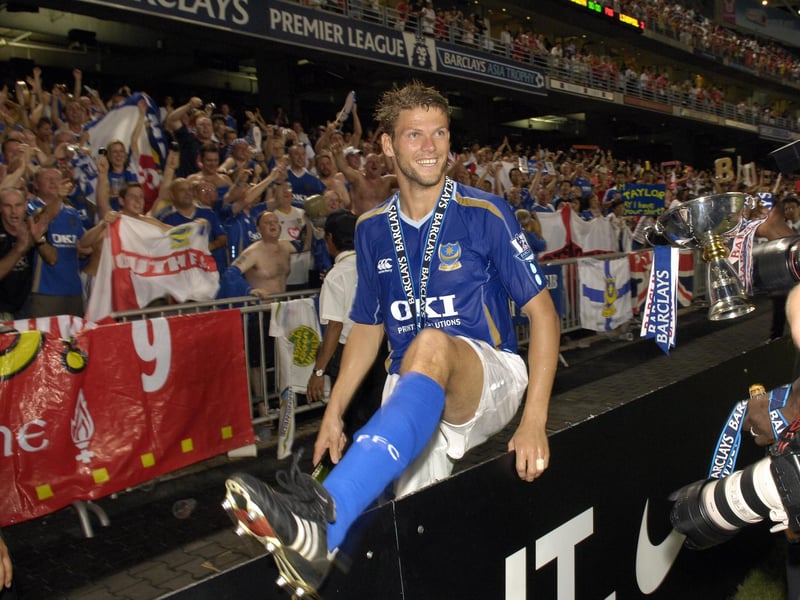 The popular defender notably won the FA Cup during his six-year Fratton Park stay. 