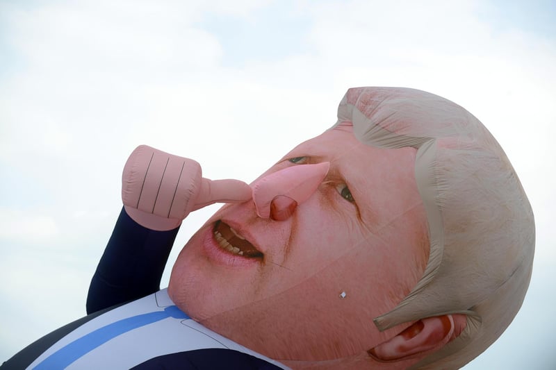Boris Johnson's inflatable doppelgänger began to deflate.