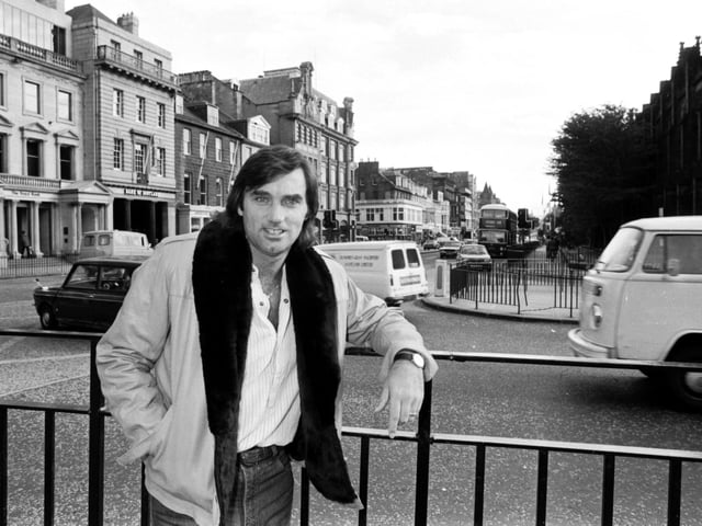Footballer George Best in Edinburgh in September 1981. Hibs played Best's new side, the San Jose Earthquakes, in a friendly at Easter Road on 5 October.