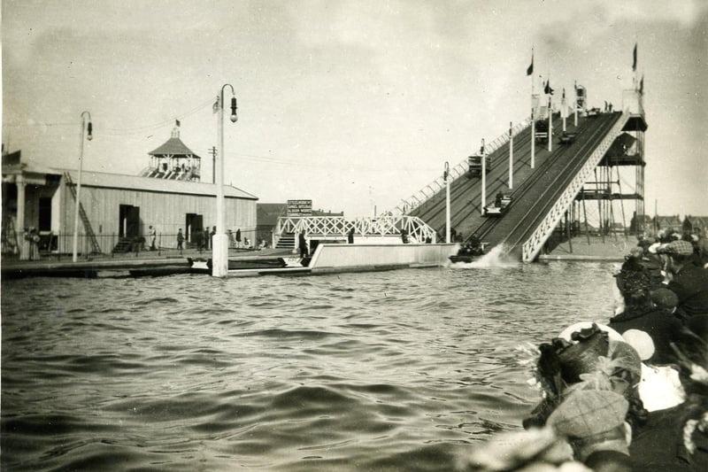 One of the first water chutes at the park