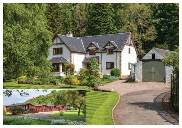 The house and holiday lodge business is for sale.