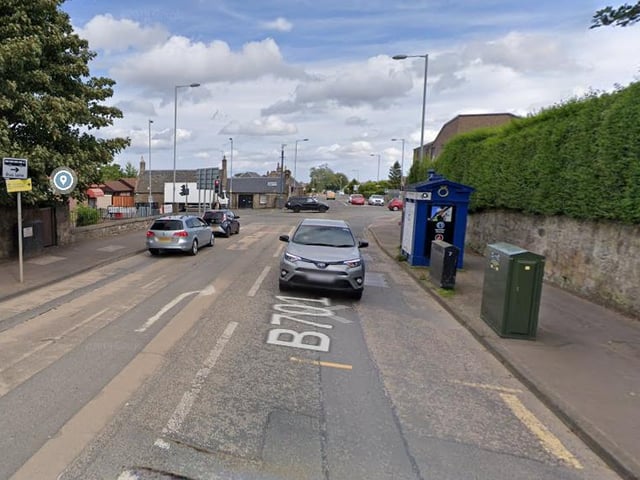 Introduction of continuous bus lane on A701 southbound approach to Kaimes Crossroads