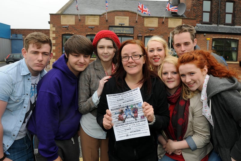 Jackie Fielding and members of this youth theatre group were holding a fundraising night at the Trimmers Arms in 2012.