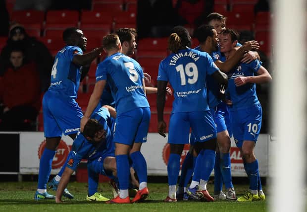Chesterfield beat Salford City 2-0 away in the last round.