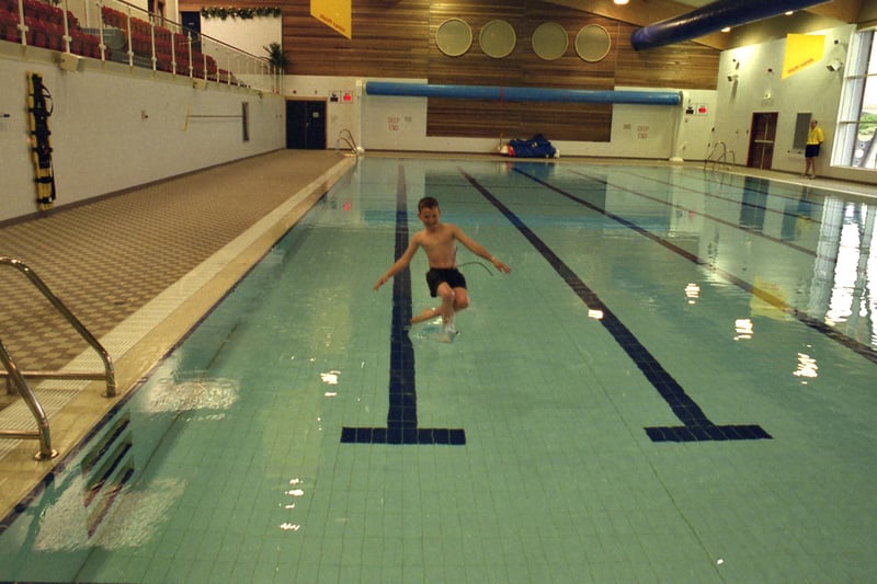 Michael Jacob was first into the new Raich Carter Centre swimming pool in 2001.