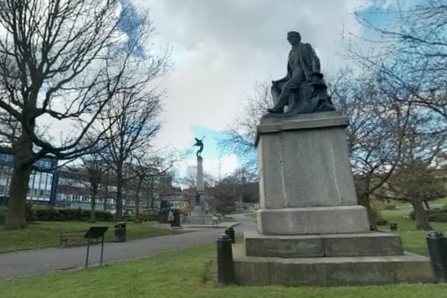 A statue of Ebenezer Elliott stands in Weston Park.
