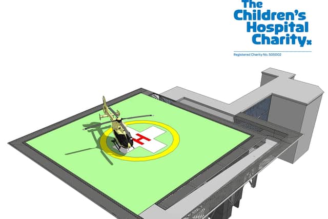 Helipad impression at Sheffield Children's issued when the voting opened.
