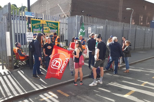 The RMT said it set up two pickets at the station at 4am including this one on Cross Turner Street.