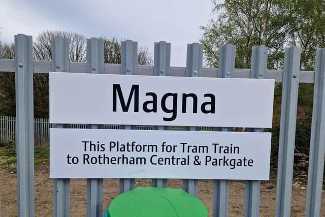 Sign of the times - the new station is between Meadowhall South Tinsley and Rotherham Central