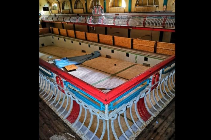 The empty former pool at St James baths