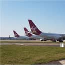 Airplanes at Doncaster Sheffield Airport.