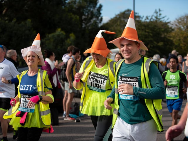 Action from the Great South Run -  Fun runners. (201019-233)