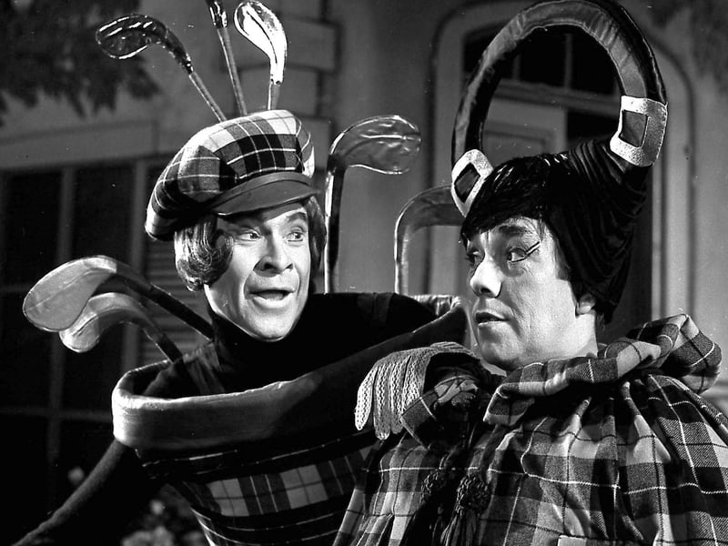 Ronnie Corbett and Stanley Baxter as the Ugly Sisters in Cinderella at the Kings Theatre, Edinburgh