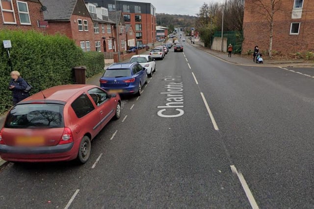 Charlotte Road in Highfield was one of four Sheffield streets where three reports of burglary were made to police in September 2022, meaning it is the joint fourth-worst location for such reports during that time period