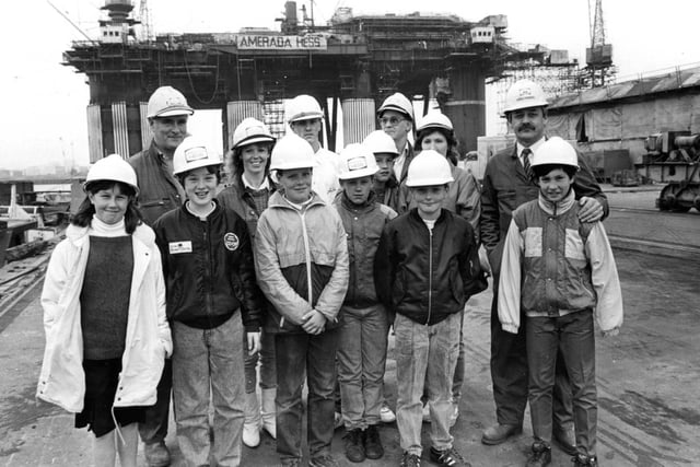 Children from Trinity House Youth Centre were pictured at Amerada Hess's rig in 1988. Were you in the photo?