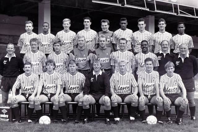 Mark Todd, front row, second from left, pictured as a Sheffield United player in 1988/89