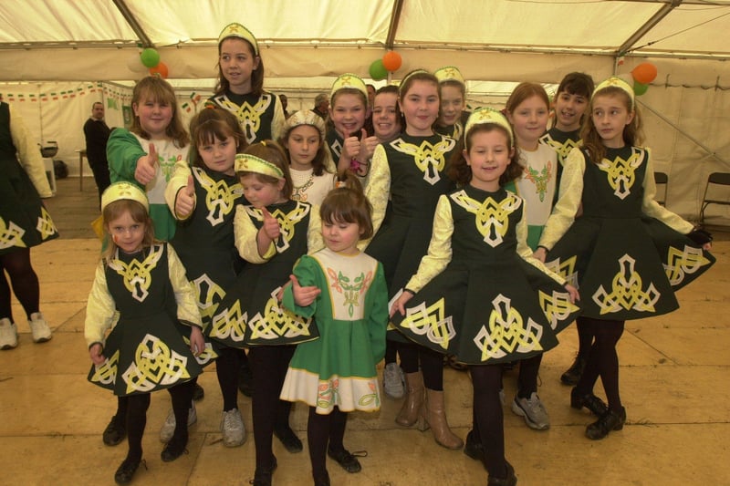 Pictured at the Ponderosa Park, Sheffield, where people gathered for a St Patrick's Day event in 2002. Seen are  the Irish dancers who were performing for the visitors