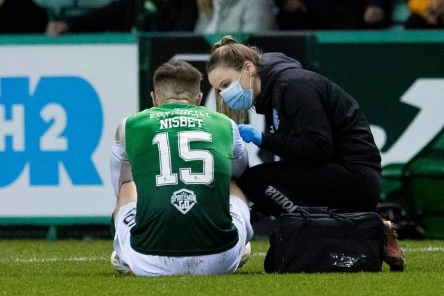 Hibs have been hit with a possible double injury blow ahead of the League Cup final on Sunday. During the 1-0 win over Dundee at Easter Road both Kevin Nisbet and Chris Cadden were forced off with knocks. Interim boss David Gray said: “I am hoping it is more fatigue because they have both played in a lot of games as it has been a congested fixture list. The good news is that they walked off the pitch, which is always pleasing. We will get them assessed and move on from there.” (Evening News)
