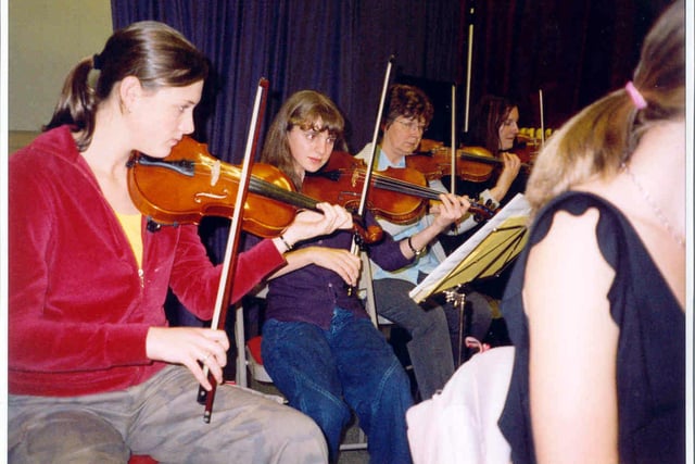 Barnsley Youth Orchestra members in rehearsal for their concert at Penistone Paramount back in 2004