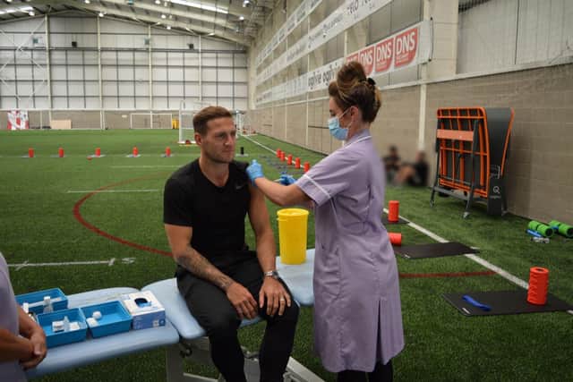Billy Sharp was one of the players to get his second vaccine.