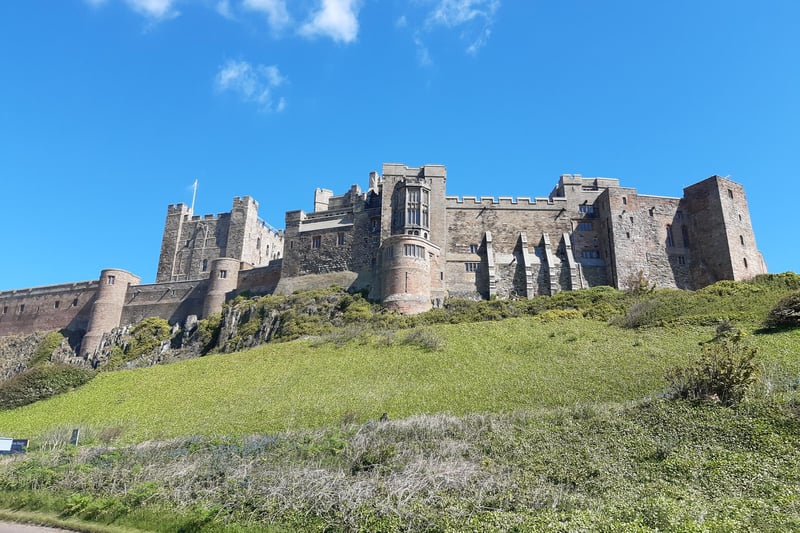 Bamburgh Castle viewed from the main public car park.