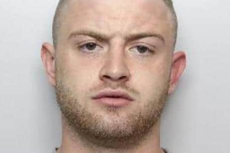 Pictured is Matthew Herring, aged 23, formerly of Abney Road, Sheffield, who has been sentenced to 14 years of custody after he pleaded guilty to possessing a firearm with intent to endanger life and to participating in an organised crime group. He also admitted possessing a Browning rifle without a certificate, possessing firearm ammunition without a certificate and possessing a prohibited sawn-off shotgun.