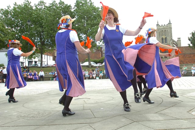 A Morris dancing troupe outside the Borough Hall. Remember this from July 2010?
