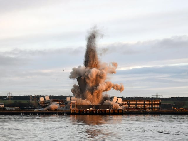 The spectacular aftermath of the demolition