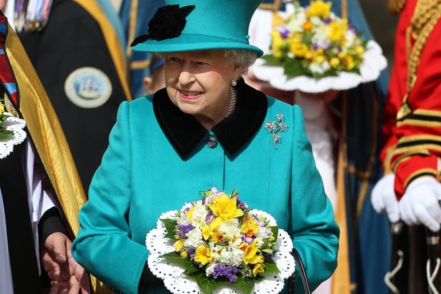 The Queen at Sheffield Cathedral for the Maundy Thursday service