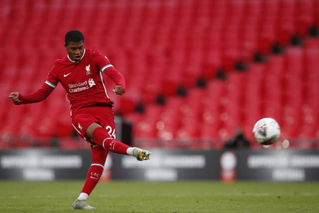Liverpool's Rhian Brewster could be heading for Bramall Lane, where Sheffield United face Wolves in the Premier League on Monday: Andrew Couldridge/Pool via AP